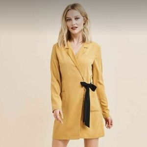 Dynamite yellow mustard blazer dress.